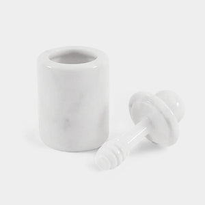Marble Honey Jar with Dipper Lid