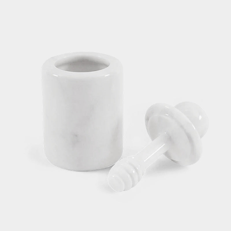 Marble Honey Jar with Dipper Lid