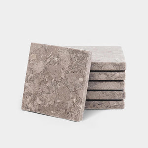 Marble Square Coaster Plates Set