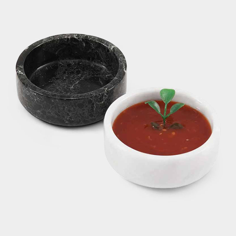 Refined Marble Sauce Cups Set