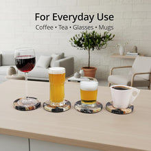 Load image into Gallery viewer, Round Coaster Plates Set of 4 - Checkers Design
