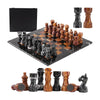 30cm Chess Set With Storage Box - Black Zebra & Red