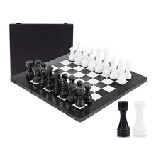 Load image into Gallery viewer, Marble 38cm Chess Set - Black &amp; White
