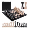 Marble 38cm Chess Set With Storage Box - Black Zebra & Verona
