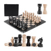 30cm Chess Set With Storage Box - Black Zebra & Verona
