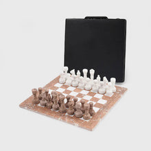 Load image into Gallery viewer, Marble 38cm Chess Set - Marinara &amp; White
