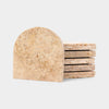 Travertine D-Shape Coasters