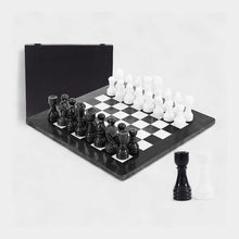 Load image into Gallery viewer, Marble 38cm Chess Set - Black &amp; White
