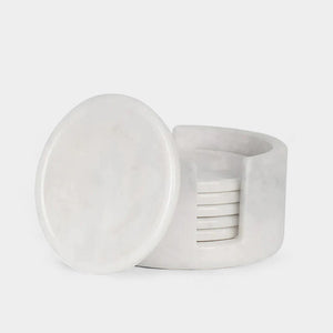 Marble Coaster Set with Holder