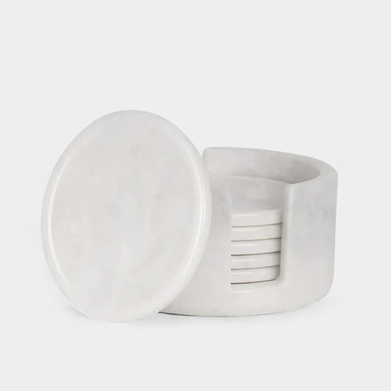 Marble Coaster Set with Holder
