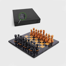 Load image into Gallery viewer, Marble 38cm Chess Set - Black &amp; Golden
