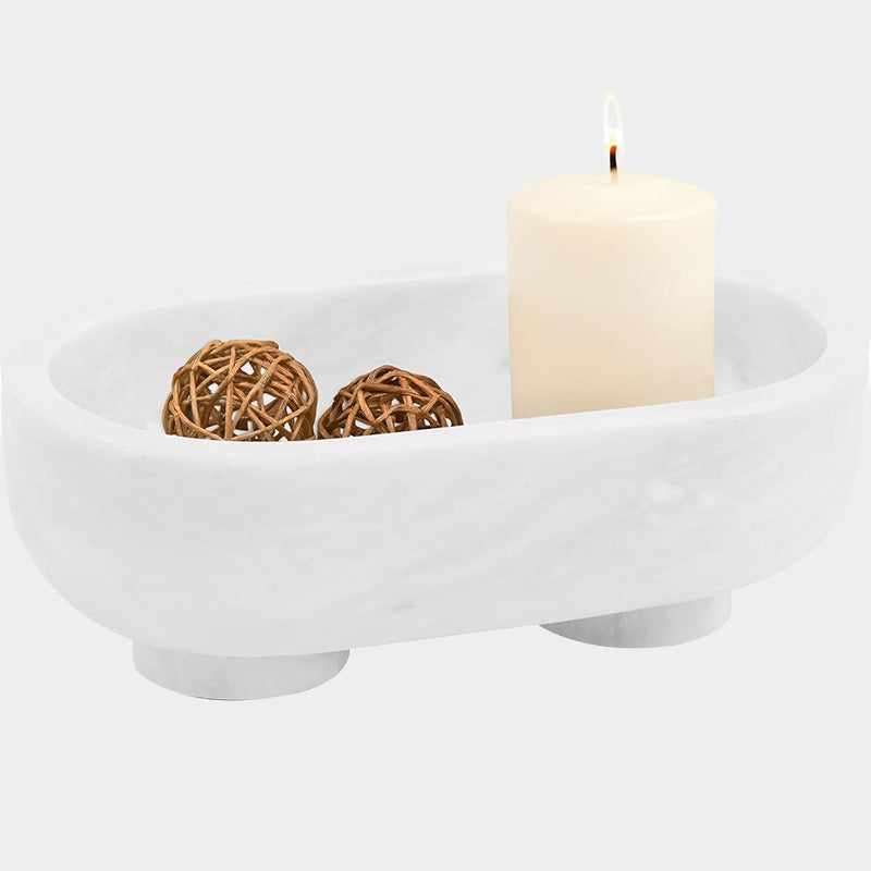 Marble Oval Bowl With Stand