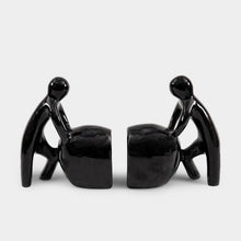 Load image into Gallery viewer, Set Of 2 Man Pushing Stone Bookends
