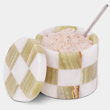 Load image into Gallery viewer, Salt Cellar with Spoon - Checkers Design
