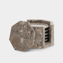 Load image into Gallery viewer, Marble Star Coasters Set Includes Elegant Holder

