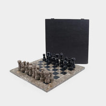 Load image into Gallery viewer, Marble 25cm Chess Set Oceanic &amp; Black
