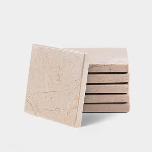 Marble Square Coaster Plates Set