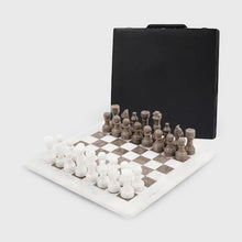 Load image into Gallery viewer, Marble 38cm Chess Set - White &amp; Oceanic
