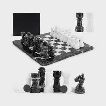 Load image into Gallery viewer, 30cm Chess Set With Storage Box - Black Zebra &amp; White
