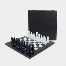 Load image into Gallery viewer, Marble 25cm Chess Set Black &amp; White
