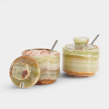 Load image into Gallery viewer, Handcrafted Marble Salt Cellar Set Of 2 With Spoons

