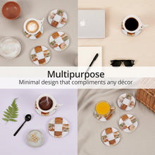 Load image into Gallery viewer, Round Coaster Plates Set of 4 - Checkers Design

