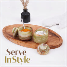 Load image into Gallery viewer, Handcrafted Marble Salt Cellar Set Of 2 With Spoons
