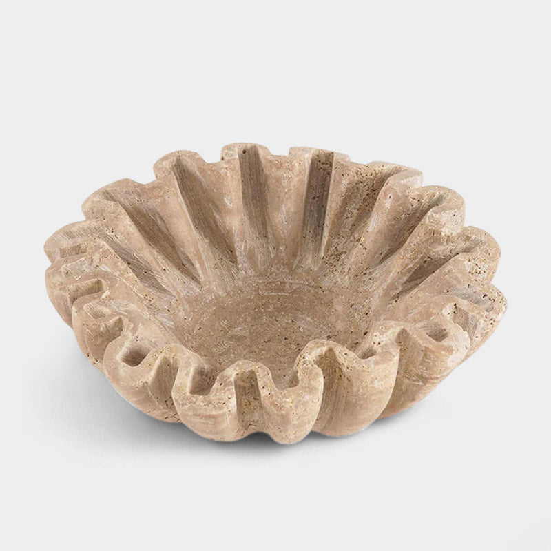 Ruffle Fruit Bowl (Travertine)