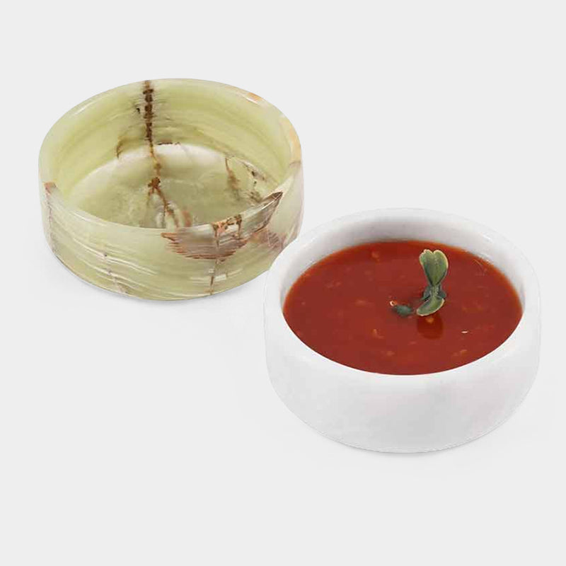 Refined Marble Sauce Cups Set