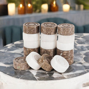 Checkers Pieces - Oceanic & White
