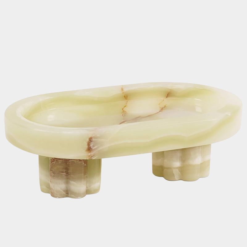 Marble Oval Tray with Stand