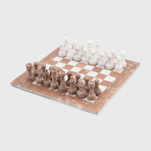 Load image into Gallery viewer, Marble 38cm Chess Set - Marinara &amp; White
