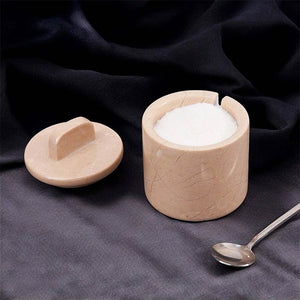 Marble Single Salt Cellar With Spoon