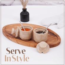 Load image into Gallery viewer, Handcrafted Marble Salt Cellar Set Of 2 With Spoons
