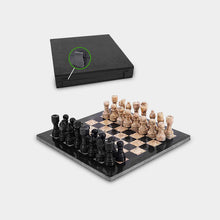 Load image into Gallery viewer, Marble 30cm Chess Set - Black &amp; Coral
