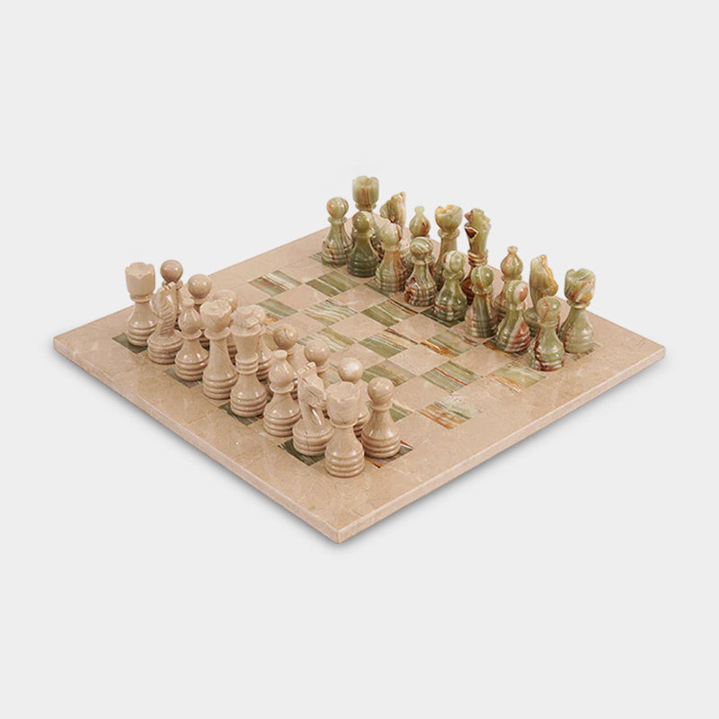 Marble 30cm Chess Set - Verona & Green