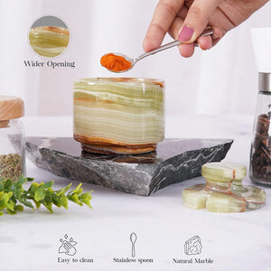Marble Single Salt Cellar With Spoon