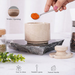 Marble Single Salt Cellar With Spoon