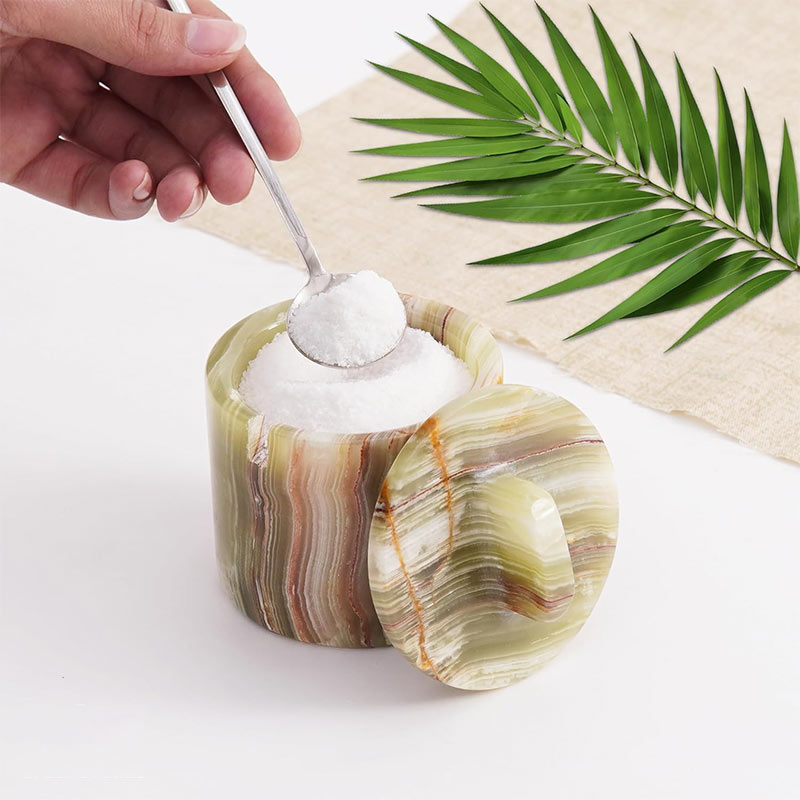 Marble Single Salt Cellar With Spoon