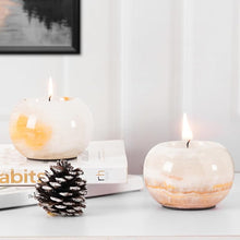 Load image into Gallery viewer, Marble Tea Light Candle Holder Set of 2 - White Onyx
