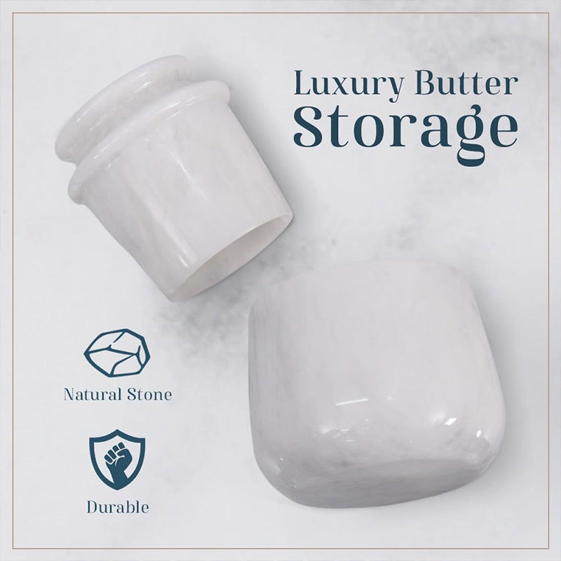 Marble Butter Keeper With Lid
