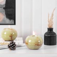 Load image into Gallery viewer, Marble Tea Light Candle Holder Set of 2 - Green

