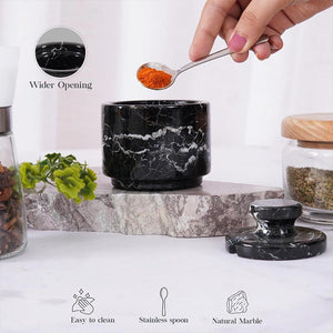 Marble Single Salt Cellar With Spoon