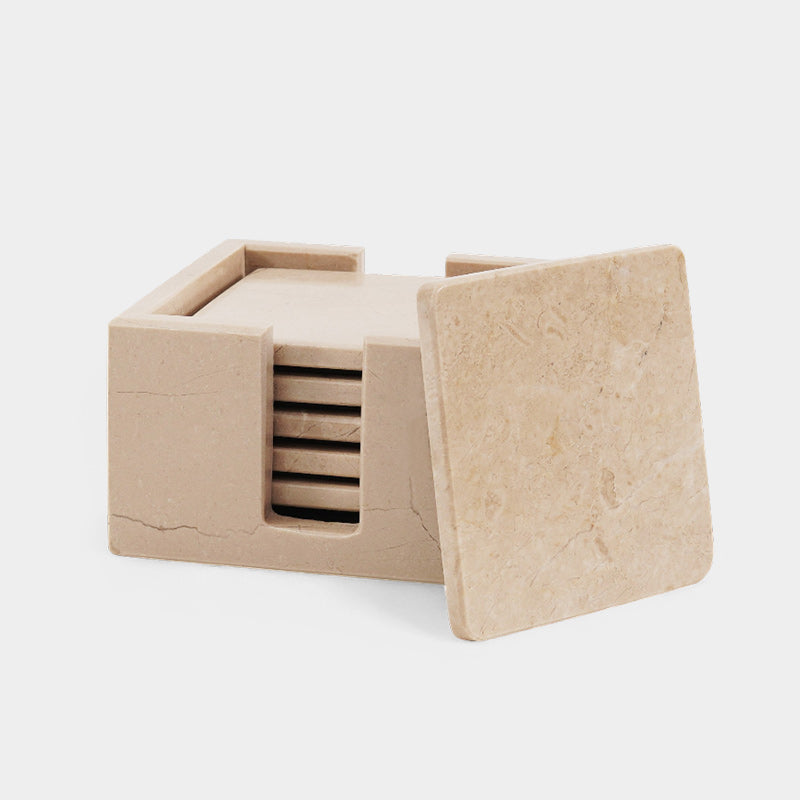 Marble Square Coasters Set