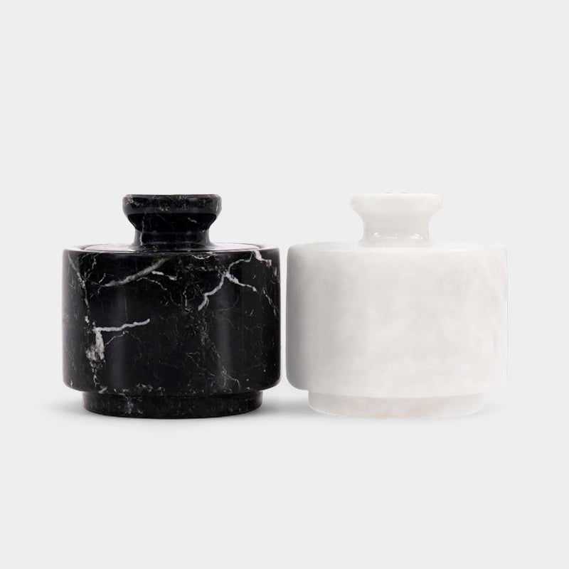 Handcrafted Marble Salt Cellar Set