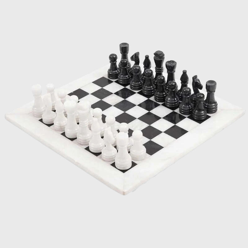38cm Chess Set With Storage Box - White & Black