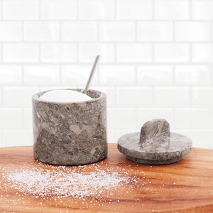 Marble Single Salt Cellar With Spoon
