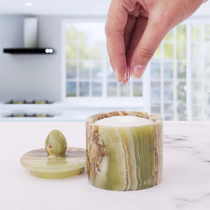 Marble Single Salt Cellar With Spoon