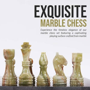 Marble 38cm Chess Set - Black & Green