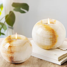 Load image into Gallery viewer, Marble Tea Light Candle Holder Set of 2 - White Onyx
